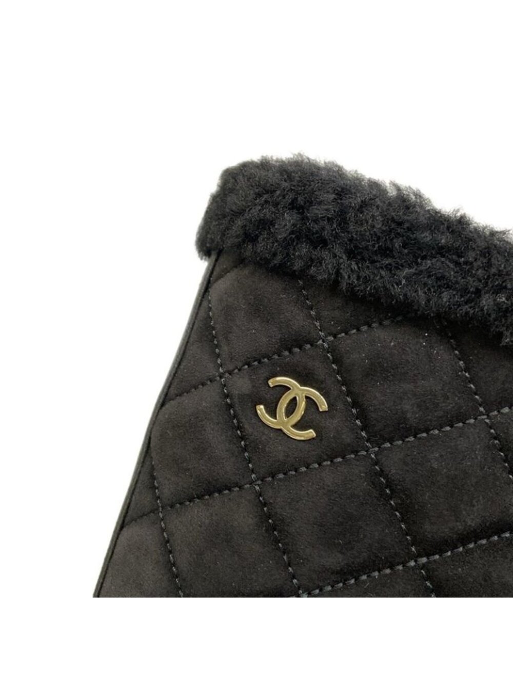 Chanel Boots 38.5 C Black Quilted Gold Leather - Picture 14 of 14